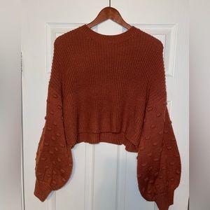 Burnt Orange Cropped Sweater